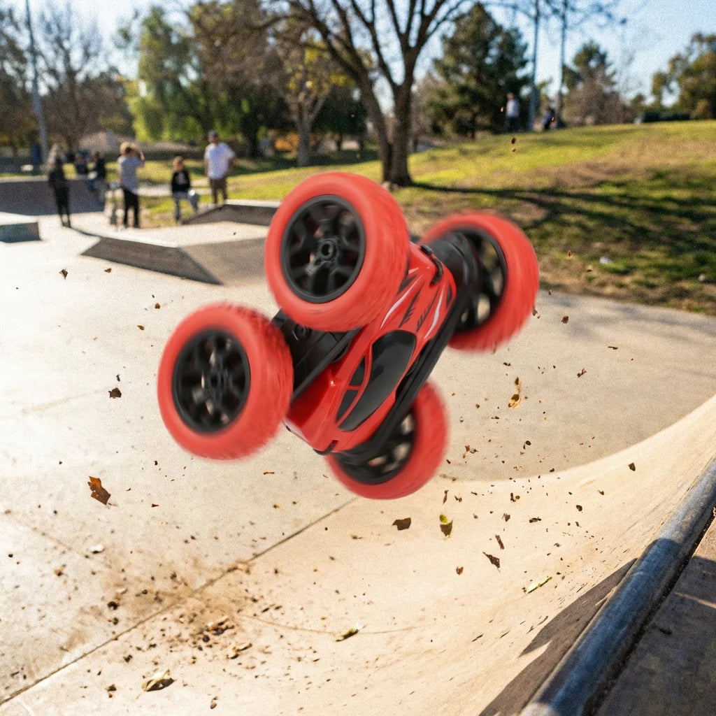 360° Flip RC Stunt Car — Double-Sided 4WD with LED Headlights