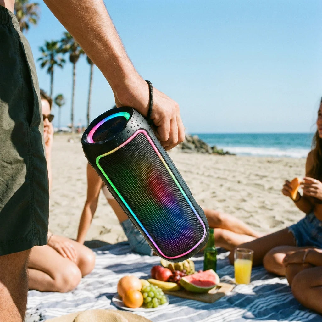 RGB LED Outdoor Bluetooth Speaker — IPX5 Waterproof 10W Portable