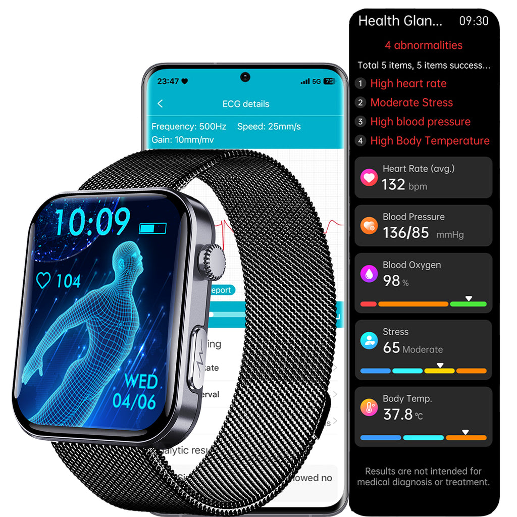 Round-Face Analog-Style Smart Watch