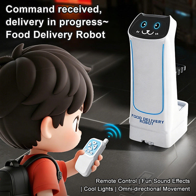 Intelligent Mini Food Delivery Robot Toy with Lights & Music - Wholesale & Bulk Supplier | QDD