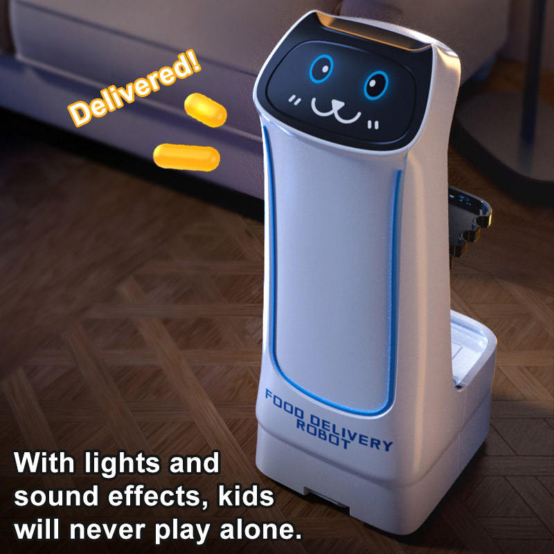 Intelligent Mini Food Delivery Robot Toy with Lights & Music - Wholesale & Bulk Supplier | QDD